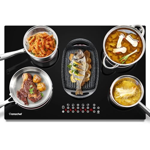 AMZCHEF Glaskeramikkochfeld 5 Zonen, Elektrokochfeld 77cm mit 9 Leistungsstufen, Dreifach- und Bräterzone,Abschaltautomatik, Sicherheitsschloss,Timerfunktion,7295W AMZCHEF Glaskeramikkochfeld 5 Zonen, Elektrokochfeld 77cm mit 9 Leistungsstufen, Dreifach- und Bräterzone,Abschaltautomatik, Sicherheitsschloss,Timerfunktion,7295W von AMZCHEF