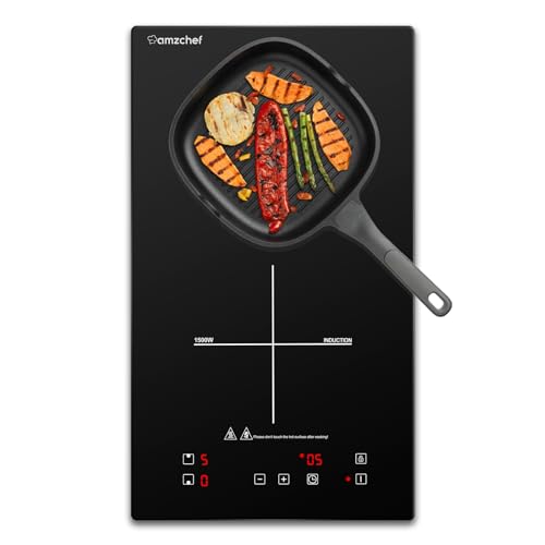 Induktionskochfeld, AMZCHEF Induktionskochplatte 2 Platten Einbau mit 10 Leistungssstufen, Sicherheitsschloss und Sensor-Touch-Steuerung, 3300W, Schwarz Induktionskochfeld, AMZCHEF Induktionskochplatte 2 Platten Einbau mit 10 Leistungssstufen, Sicherheitsschloss und Sensor-Touch-Steuerung, 3300W, Schwarz von AMZCHEF