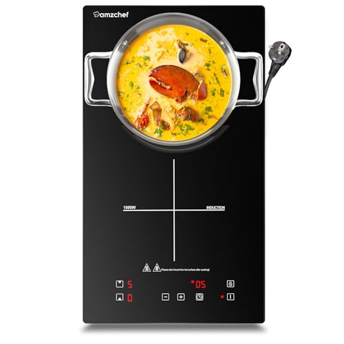 Domino Doppel Induktionskochfeld, AMZCHEF Induktionskochfeld mit schwarzer, glänzender Kristalloberfläche, Touch-Sensor-Steuerung und Kindersicherung, 10 Leistungsstufen und Timer-Einstellung Domino Doppel Induktionskochfeld, AMZCHEF Induktionskochfeld mit schwarzer, glänzender Kristalloberfläche, Touch-Sensor-Steuerung und Kindersicherung, 10 Leistungsstufen und Timer-Einstellung von AMZCHEF