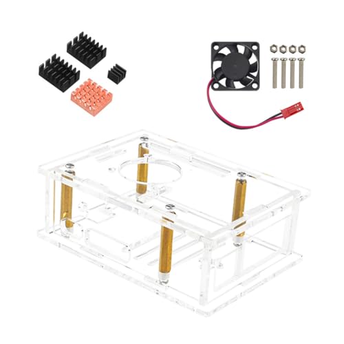 AMZLORD Für Raspberry Pi 5 Acrylgehäuse Kupfer/Aluminium Kühlkörper Entwicklungsplatine Schutzhülle Transparentes Gehäuse mit Lüfter AMZLORD Für Raspberry Pi 5 Acrylgehäuse Kupfer/Aluminium Kühlkörper Entwicklungsplatine Schutzhülle Transparentes Gehäuse mit Lüfter von AMZLORD