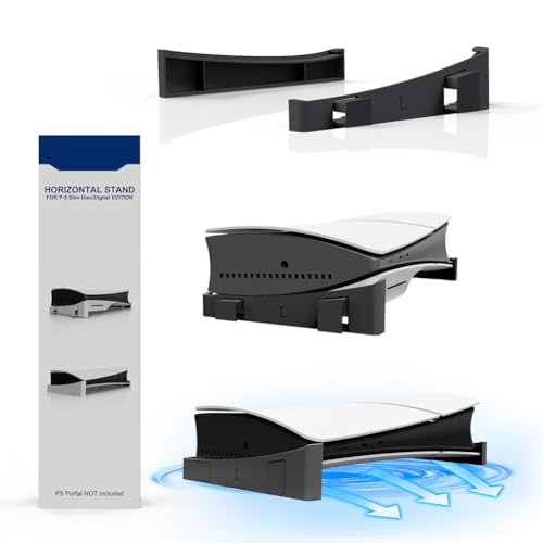 AMZLORD Horizontaler Stand mit Anti-Slip Mads Speicherstand Bracket Accessoires Seitenständer Sparsparungen for Playstation 5 Slim Disc & Digital Edition von AMZLORD