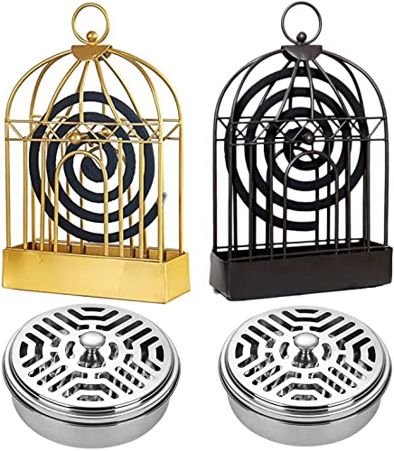 4 Stück Mosquito Halter, Kreativer Moskito Spulenhalter Vogelkäfig Mückenspirale Halter Metall Retro Eisen Räucherspiralen Für Outdoor, Schwimmbad, Deck, Camping 4 Stück Mosquito Halter, Kreativer Moskito Spulenhalter Vogelkäfig Mückenspirale Halter Metall Retro Eisen Räucherspiralen Für Outdoor, Schwimmbad, Deck, Camping von AMZMUKAUP