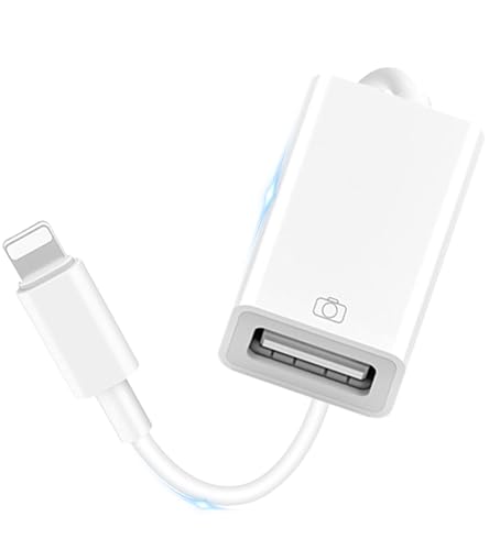 AMZTOP Lightning auf USB Adapter [MFI zertifiziert] Kamera-Adapter für iPhone, iOS OTG, Kabeladapter, unterstützt Flash-Laufwerk, Kartenleser, Maus, Tastatur Plug and Play von AMZTOP