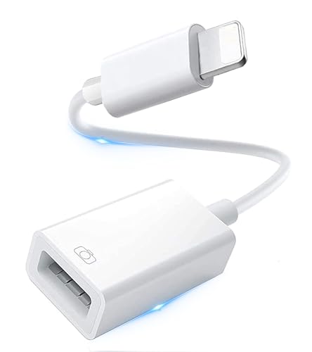 Adapter Lightning auf USB OTG für iPhone, [MFI zertifiziert] USB 3.0 kompatibel mit iPhone 14. Verbinden Sie einfach Kartenleser, Tastatur, Maus, USB-Stick und Gamepad mit USB-Adapter von AMZTOP