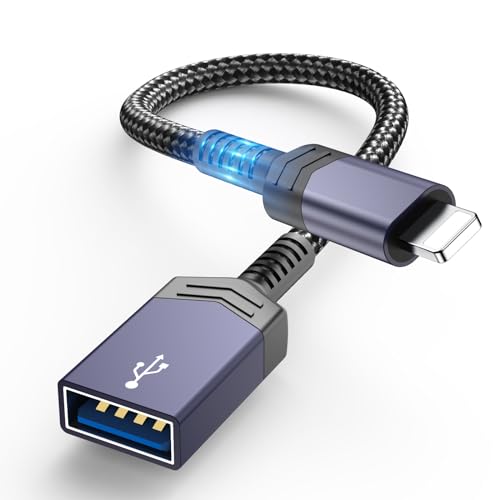 USB OTG Kamera Adapter für iPhone [Apple MFi-Zertifiziert], Lightning auf USB 3.0 Kabeladapter für iPad, Unterstützung Kartenleser, USB Stick, Tastatur, Maus, Hub, MIDI, Game-Controller Kartenleser von AMZTOP