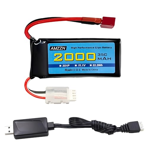 AMZZN 11.1V 2000mAh 35C 3S T Stecker Lipo Batterie mit USB Ladekabel für RC Auto LKW Fernbedienung Schiff RC Drohne Quadcopter Hubschrauber FPV Drohne AMZZN 11.1V 2000mAh 35C 3S T Stecker Lipo Batterie mit USB Ladekabel für RC Auto LKW Fernbedienung Schiff RC Drohne Quadcopter Hubschrauber FPV Drohne von AMZZN