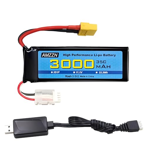 AMZZN 11.1V 3000mAh 35C 3S XT60 Stecker Lipo Batterie mit USB Ladekabel für RC Auto LKW Fernbedienung Schiff RC Drohne Quadcopter Hubschrauber FPV Drohne AMZZN 11.1V 3000mAh 35C 3S XT60 Stecker Lipo Batterie mit USB Ladekabel für RC Auto LKW Fernbedienung Schiff RC Drohne Quadcopter Hubschrauber FPV Drohne von AMZZN