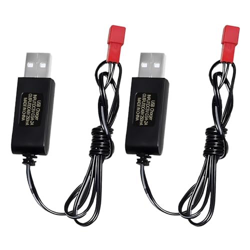 AMZZN 2 Stück 4,8V USB-Ladekabel mit JST-2P-Anschluss für RC Bagger, LKW, Tanks, Maschinenfahrzeuge, RC Autos und Stunt-Fahrzeuge, 4,8 V NiCd oder NiMH oder Lipo Akku USB-Ladekabel AMZZN 2 Stück 4,8V USB-Ladekabel mit JST-2P-Anschluss für RC Bagger, LKW, Tanks, Maschinenfahrzeuge, RC Autos und Stunt-Fahrzeuge, 4,8 V NiCd oder NiMH oder Lipo Akku USB-Ladekabel von AMZZN