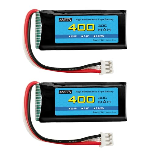 AMZZN 2 Stück 7,4V 2S 400mAh 30C Li-po Akku mit PH-2.0 Stecker 3P kompatibel mit UMX 2S Flugzeugen geeignet für Drohnen mit Festzelle Quadcopter Segelflugzeug AMZZN 2 Stück 7,4V 2S 400mAh 30C Li-po Akku mit PH-2.0 Stecker 3P kompatibel mit UMX 2S Flugzeugen geeignet für Drohnen mit Festzelle Quadcopter Segelflugzeug von AMZZN