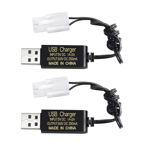 AMZZN 2 Stück 9,6V USB-Ladekabel mit KET-2P Stecker geeignet für RC Bagger, LKW, Tanks, Ingenieurfahrzeuge, RC Autos, Stunt-Fahrzeuge, 9,6 V NiCd oder NiMH oder Lithium-Batterien AMZZN 2 Stück 9,6V USB-Ladekabel mit KET-2P Stecker geeignet für RC Bagger, LKW, Tanks, Ingenieurfahrzeuge, RC Autos, Stunt-Fahrzeuge, 9,6 V NiCd oder NiMH oder Lithium-Batterien von AMZZN