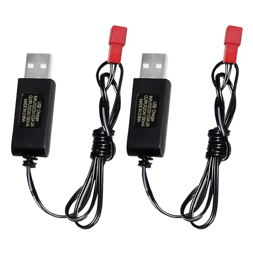 AMZZN 2x6,0V USB-Ladekabel mit JST-2P-Stecker, geeignet für RC Bagger, LKW, Tanks, Maschinenfahrzeuge, RC-Fahrzeuge, 6,0V NiCd oder NiMH oder Lipo Akku Ladegerät USB AMZZN 2x6,0V USB-Ladekabel mit JST-2P-Stecker, geeignet für RC Bagger, LKW, Tanks, Maschinenfahrzeuge, RC-Fahrzeuge, 6,0V NiCd oder NiMH oder Lipo Akku Ladegerät USB von AMZZN