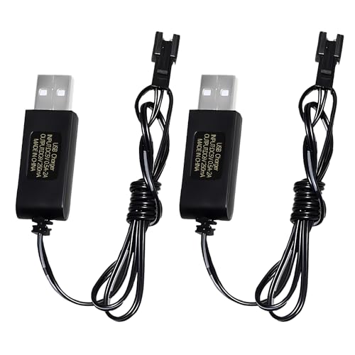 AMZZN 2 x 6,0V USB-Ladekabel mit SM-2P-Stecker für RC Bagger, LKWs, Tanks, TB141 TB142 DE37 RC Fahrzeuge; 6,0V NiCd oder NiMH oder Lipo Akku Ladegerät USB AMZZN 2 x 6,0V USB-Ladekabel mit SM-2P-Stecker für RC Bagger, LKWs, Tanks, TB141 TB142 DE37 RC Fahrzeuge; 6,0V NiCd oder NiMH oder Lipo Akku Ladegerät USB von AMZZN
