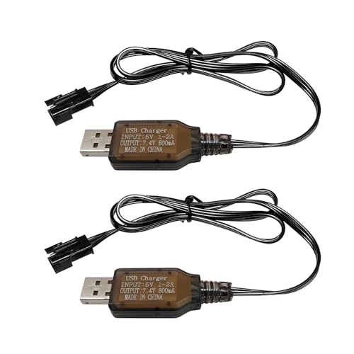 AMZZN 2PCS 7.4V 800mh USB Ladekabel mit SM-3P Anschluss für RC Bagger, LKW, Tanks, Huina 1575 RC Ingenieurfahrzeuge, DE43 DE60 RC Fahrzeuge, 7.4V Akku Ladegerät USB AMZZN 2PCS 7.4V 800mh USB Ladekabel mit SM-3P Anschluss für RC Bagger, LKW, Tanks, Huina 1575 RC Ingenieurfahrzeuge, DE43 DE60 RC Fahrzeuge, 7.4V Akku Ladegerät USB von AMZZN