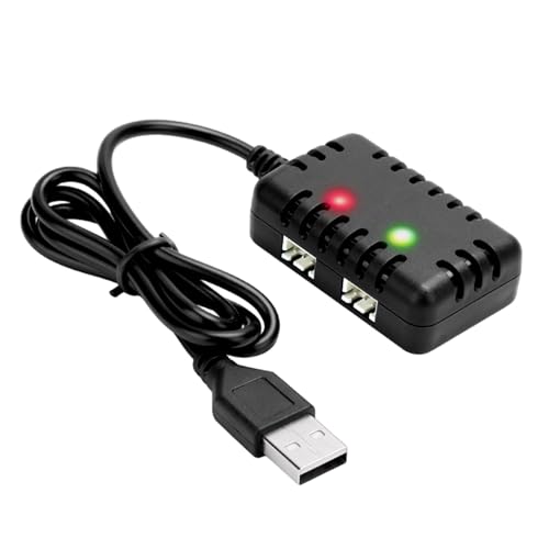 AMZZN 2S 7.4V 1-zu-2 Ladegerät Mit XH-3P-Anschluss für Auto und LKW AX24 SCX24 FCX24 UTB18, Geeignet für 7.4V 2S Lithium-Batterien, Kompatibel Mit RC Drohnen, Quadcopter, Schiffe AMZZN 2S 7.4V 1-zu-2 Ladegerät Mit XH-3P-Anschluss für Auto und LKW AX24 SCX24 FCX24 UTB18, Geeignet für 7.4V 2S Lithium-Batterien, Kompatibel Mit RC Drohnen, Quadcopter, Schiffe von AMZZN