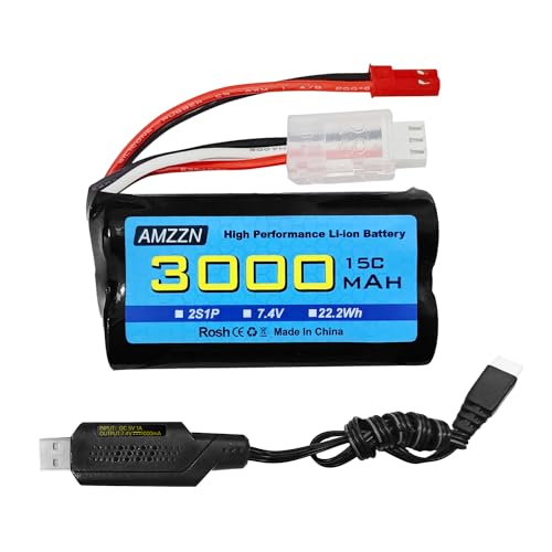 AMZZN 7.4V 3000mAh 15C 2S JST-2P Li-Ion Akku Stecker mit USB-Ladekabel, geeignet für UDIRC UD1601 UD1602 SG1603 RC Fahrzeug, Verhältnis 1/10, 1/12, 1/16 RC Fahrzeug, RC LKW Schiff AMZZN 7.4V 3000mAh 15C 2S JST-2P Li-Ion Akku Stecker mit USB-Ladekabel, geeignet für UDIRC UD1601 UD1602 SG1603 RC Fahrzeug, Verhältnis 1/10, 1/12, 1/16 RC Fahrzeug, RC LKW Schiff von AMZZN