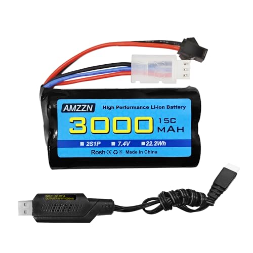 AMZZN 7.4V 3000mah 15C 2S SM-2P Li ion Stecker Batterie mit USB-Ladekabel für H105 H103 H101 RC Schiff, MN D99 D99s D90 D91 RC Auto, LKW Fernsteuerung Schiff Backup-Batterie AMZZN 7.4V 3000mah 15C 2S SM-2P Li ion Stecker Batterie mit USB-Ladekabel für H105 H103 H101 RC Schiff, MN D99 D99s D90 D91 RC Auto, LKW Fernsteuerung Schiff Backup-Batterie von AMZZN