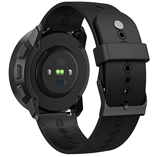 ANBEST 22mm Armband für Suunto 9 Peak/Suunto 5 Peak Armband, Weiches Silikon Sport Ersatzarmband für Suunto 5 Peak Armbänder mit Metall Druckknopf & Anti Loss Ring von ANBEST