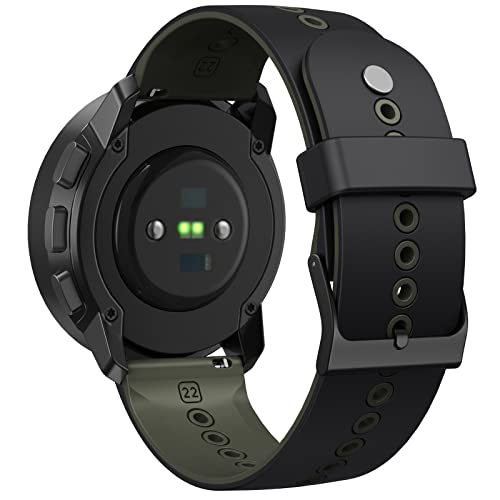 ANBEST 22mm Armband für Suunto 9 Peak/Suunto 5 Peak Armband, Weiches Silikon Sport Ersatzarmband für Suunto 5 Peak Armbänder mit Metall Druckknopf & Anti Loss Ring von ANBEST