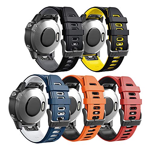 ANBEST Armbänder Kompatibel mit Garmin Fenix 5S/Fenix 6S/6S Pro Armband, Schnellverschluss Silikon 20mm Ersatzarmband für Fenix 5S Plus/D2 Delta S, 5-Pack von ANBEST