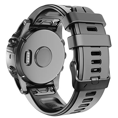 ANBEST Armband für Garmin Fenix 5S/6S/6S Pro/5S Plus/7S/7S Pro Armband, Quick Fit 20mm Silikon Ersatzarmband Passend für Epix Pro 42mm, Descent MK2S/MK3 43mm Armband(Schwarz) von ANBEST