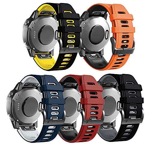 ANBEST Armband für Garmin Fenix 6/7/EPIX 2/Fenix 7 Pro/6 Pro Armband, 22mm Quick Fit Armbänder für Fenix 5/EPIX Pro 47mm/Descent G1/Forerunner 955/945/935/965 Silikon Ersatzarmband von ANBEST