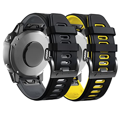 ANBEST Armband für Garmin Fenix 6/7/EPIX 2/Fenix 7 Pro/6 Pro Armband, 22mm Quick Fit Armbänder für Fenix 5/EPIX Pro 47mm/Descent G1/Forerunner 955/945/935/965 Silikon Ersatzarmband von ANBEST