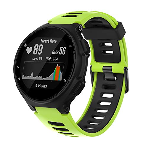 ANBEST Armband für Garmin Forerunner 735XT/235 Uhrenarmband, Sport Ersatzarmband aus Silikon für Forerunner 220/230/620/630/Approach S20/S5/S6, Grün/Schwarz von ANBEST