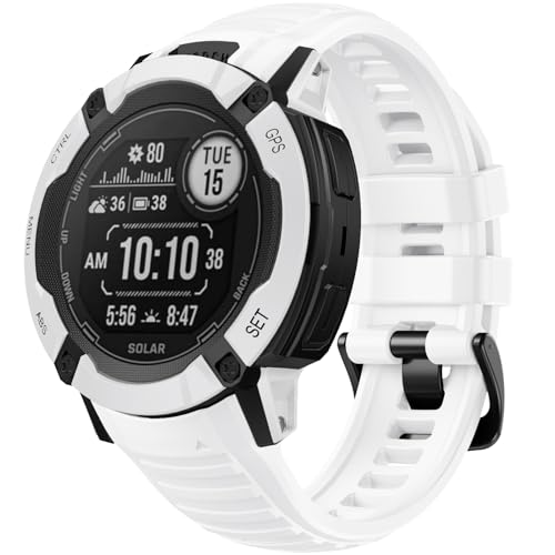 ANBEST Armband für Garmin Instinct 2X Solar Armband, Weiches Silikon Ersatzarmband für Garmin Instinct 2X Tactical Band (Weiß) von ANBEST