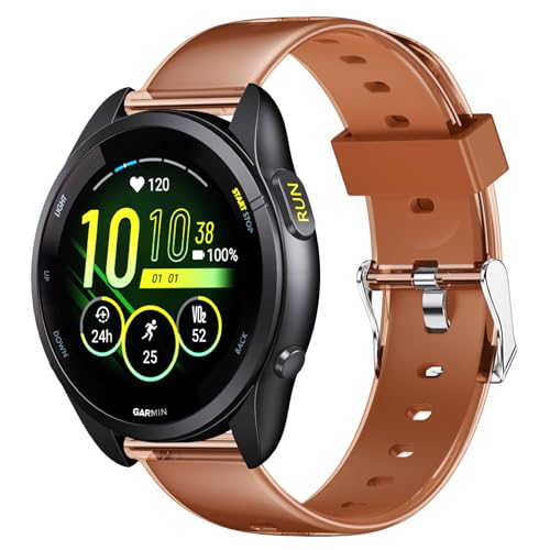 ANBEST Armband für Garmin Vivoactive 4/Forerunner 255/Forerunner 265/Venu 2/Venu 3, 22mm Silikon Ersatzarmband für Gear S3/Huawei Watch GT/GT 3 46mm/GT 2 46mm, Kaffee von ANBEST