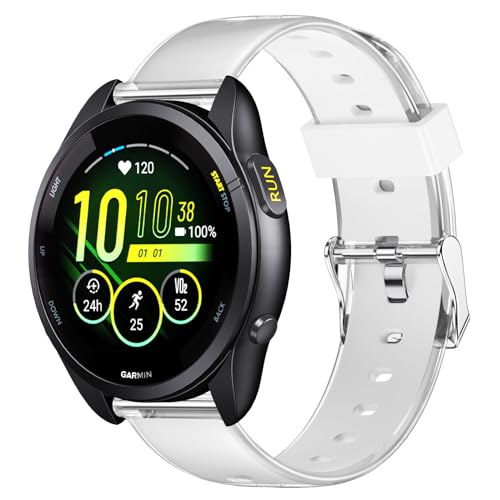 ANBEST Armband für Garmin Vivoactive 4/Forerunner 255/Forerunner 265/Venu 2/Venu 3, 22mm Silikon Ersatzarmband für Gear S3/Huawei Watch GT/GT 3 46mm/GT 2 46mm, Weiß von ANBEST