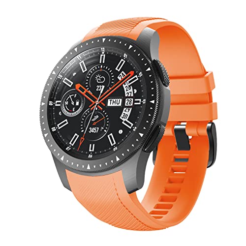 ANBEST Armband für Samsung Gear S3 Frontier/Galaxy Watch 46mm 2019 Silikon Nahtlose Verbindung Ersatz Armband für Gear S3 Classic Armband, Orange von ANBEST