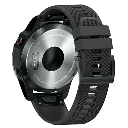 ANBEST Ersatzband Kompatibel mit Fenix 5/Fenix 6 Armband aus Silikon, 22mm Schnelle Veröffentlichung Uhrenarmband für Fenix 5 Plus/Fenix 6 Pro/Forerunner 945/Approach S62(Schwarz) von ANBEST