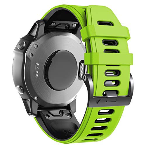 ANBEST Kompatibel mit Fenix 6X/Fenix 5X/Fenix 7X Armband, Silikon Band Schnelle Passform 26 Ersatzarmband für Fenix 5X Plus/Enduro/Descent MK2/Descent MK 2i/Fenix 3 Uhrenarmband, Grün/Schwarz ANBEST Kompatibel mit Fenix 6X/Fenix 5X/Fenix 7X Armband, Silikon Band Schnelle Passform 26 Ersatzarmband für Fenix 5X Plus/Enduro/Descent MK2/Descent MK 2i/Fenix 3 Uhrenarmband, Grün/Schwarz von ANBEST