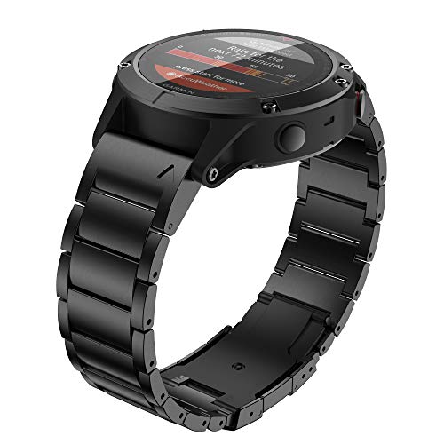 ANBEST Kompatibel mit Fenix 7X/Fenix 6X Pro/5X Plus Armbänder, 26mm Titanlegierung Armbänder Schnelle Veröffentlichung Armband für Garmin Fenix 6X/5X/3/3HR(Schwarz) von ANBEST