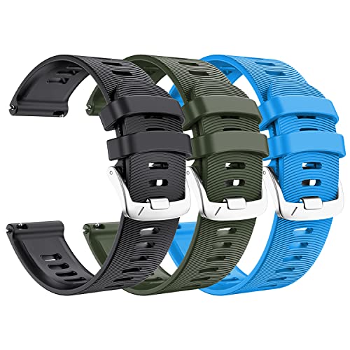 ANBEST Kompatibel mit Garmin Forerunner 245/645/Vivoactive 3 Armband, 20mm Silikon Uhrenarmband für Garmin Vivomove HR/Venu/Move 3, Blau von ANBEST