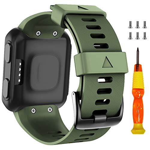 ANBEST Silikon Armband Kompatibel mit Forerunner 35/Approach S10 Armbänder, Weiches Silikon Uhrenarmband Sport Ersatzarmband für Forerunner 35/Approach S10 (Armee Grün) von ANBEST