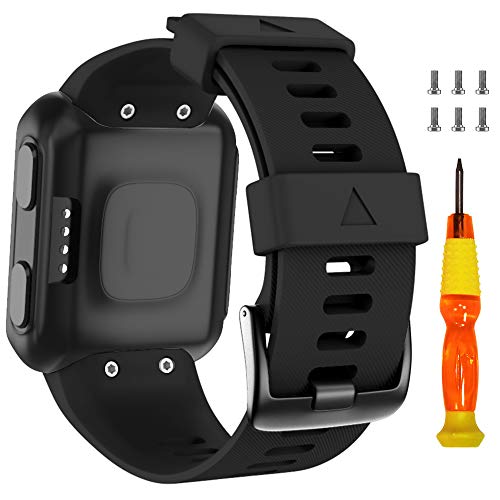 ANBEST Silikon Armband Kompatibel mit Forerunner 35/Approach S10 Armbänder, Weiches Silikon Uhrenarmband Sport Ersatzarmband für Forerunner 35/Approach S10 (Schwarz) von ANBEST