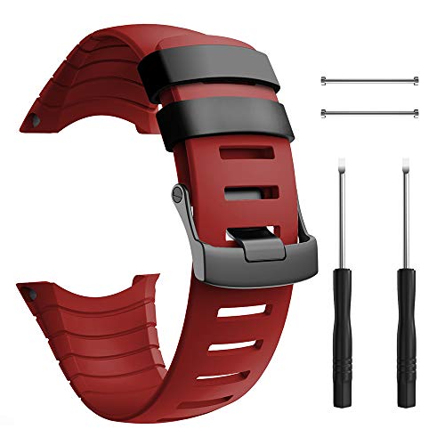 ANBEST TPU Ersatzbänder Kompatibel mit Suunto Core Armband, TPU Sportarmband Erstatzband Uhrenarmband für Suunto Core (Rot) von ANBEST