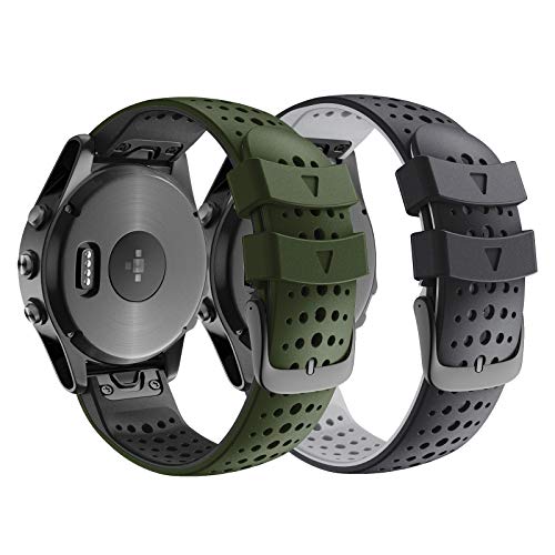 ANBEST Uhrenarmband Kompatibel mit Fenix 5/Fenix 6/Fenix 7 Armband 47mm, Silikon Schnelle Passform 22mm Armbänder für Fenix 5 Plus/Epix 2/Descent G1/Forerunner 945 Erstatzarmband von ANBEST