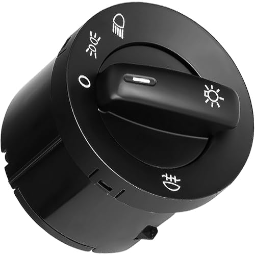ANBOO Auto Lichtschalter, Scheinwerferschalter 1K0941431B, Kippschalter, Schwarz, AUTO, für VW Golf V (2003-2008), Passat, Touran, Golf 5, 6, Tiguan, Caddy, Passat B6 von ANBOO