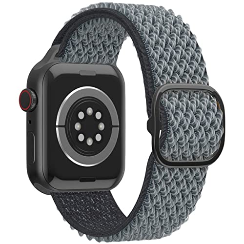 ANCEER Kompatibel mit Apple Watch 6 SE 5 Armband 42mm 44mm 40 38mm, Nylon Solo Loop Einstellbares Elastisches Braided Sportarmband für iwatch Serie 6/5/4/3/2/1 SE Dunkelgrau von ANCEER