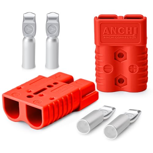 ANCHImsr Kit 175 A 1/0 AWG Schnelltrenn-Steckverbinder für Überbrückungskabel in Traktionssystem Recovery Winde (2 Stück/Rot) von ANCHImsr