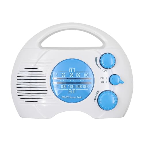 ANCLLO Duschradio, Mini Tragbares AM FM Hängendes Kabelloses Duschradio, Wasserdichtes Batteriebetriebenes Radio Eingebauter Lautsprecher Audio für Zuhause, Strand, Whirlpool, Badezimmer, Outdoor ANCLLO Duschradio, Mini Tragbares AM FM Hängendes Kabelloses Duschradio, Wasserdichtes Batteriebetriebenes Radio Eingebauter Lautsprecher Audio für Zuhause, Strand, Whirlpool, Badezimmer, Outdoor von ANCLLO