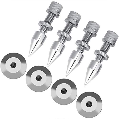ANCLLO Lautsprecher-Ständer, Spike-Set-Lösung, Isolationsfußpolster für HiFi-Lautsprecher, aus Kupfer, Hochglanz, Kratzfest, stoßfest, Silber, 4 Stück ANCLLO Lautsprecher-Ständer, Spike-Set-Lösung, Isolationsfußpolster für HiFi-Lautsprecher, aus Kupfer, Hochglanz, Kratzfest, stoßfest, Silber, 4 Stück von ANCLLO