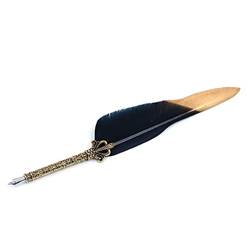 ANCLLO Quill Handcraft Feder Dip Pen Stiel Metallfeder Schreibfeder Schreibkiel mit 5 extra Federn, Schwarz ANCLLO Quill Handcraft Feder Dip Pen Stiel Metallfeder Schreibfeder Schreibkiel mit 5 extra Federn, Schwarz von ANCLLO