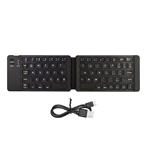 ANCLLO Wireless Mini Keyboard Faltbare Tastatur Bluetooth 3.0 Ultra Slim Wiederaufladbar Kompatibel mit iOS Android Windows Smartphone Tablet Laptop von ANCLLO