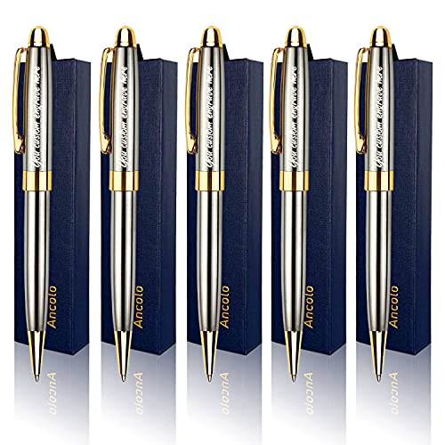 ANCOLOFIS Personalisierte Business-Stifte, mittlere Spitze, schwarze Tinte mit 10 Ersatzminen, personalisierbar mit Ihrem Namen oder Nachricht, perfekt für Studenten/Lehrer/Manager/Professor von ANCOLOFIS