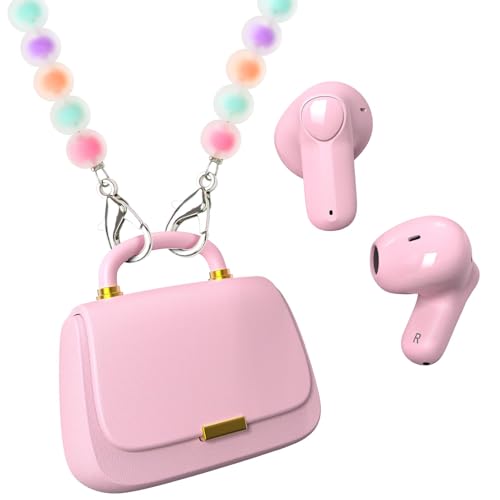 ANCwear Ear Buds Wireless Bluetooth Earbuds, In-Ear Kopfhörer USB-C Ladecase, 17 Stunden Spielzeit Stereo Bluetooth Kopfhörer mit Mikrofon, Earbuds für iPhone Android Phone (Rosa/Farbe) von ANCwear