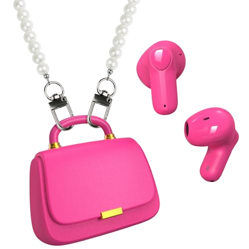 ANCwear True Wireless Earbuds, Bluetooth In-Ear-Kopfhörer,13mm Treiber liefern Premium Sound,22H Spielzeit, Unique Mini Handtasche Ladeetui mit Perlen Kette, perfekt für Mode-vorwärts Frauen, Teens von ANCwear