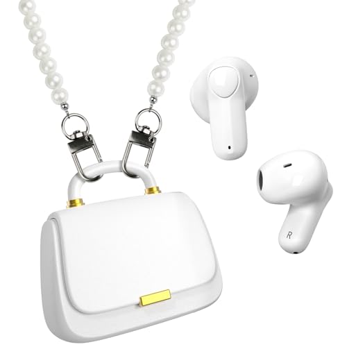 ANCwear True Wireless Earbuds, Bluetooth In-Ear-Kopfhörer,13mm Treiber liefern Premium Sound,22H Spielzeit, Unique Mini Handtasche Ladeetui mit Perlen Kette, perfekt für Mode-vorwärts Frauen, Teens von ANCwear